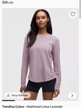 lululemon athletica Heathered Lotus Lavender Long-Sleeve Crew